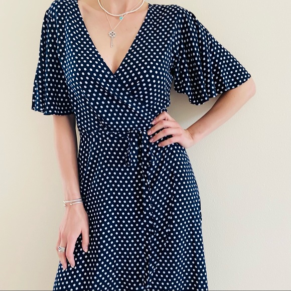 New Skye Grace Polka Dot Side Tie Wrap Cover Up Dress - Picture 10 of 14